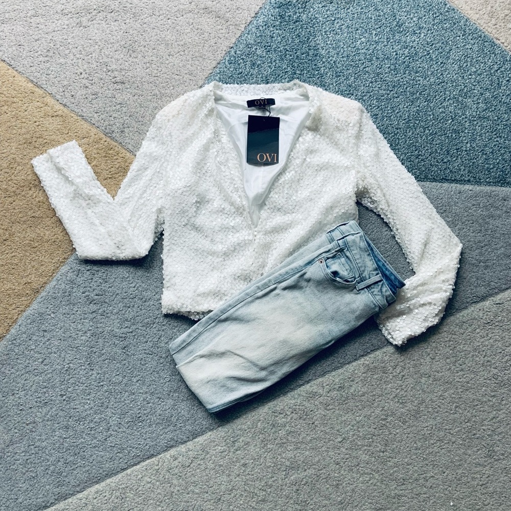 OVI White Sequin Jacket/Blazer